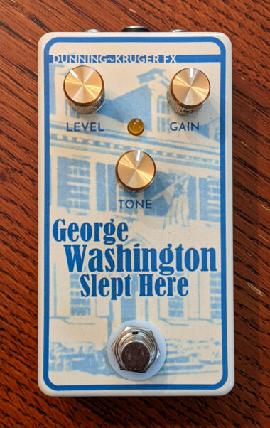 The George Washington Slept Here pedal, decorated like Wedgewood pottery with a semi-transparent image of the Deshler-Morris House in Philadelphia