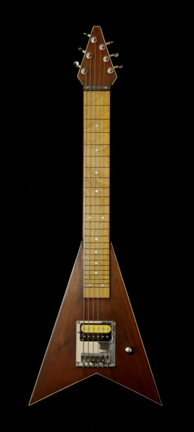 The Sitting V lap steel, redwood with maple fingerboard