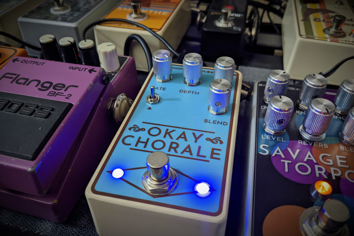 Okay Chorale Guitar Pedal on pedalboard