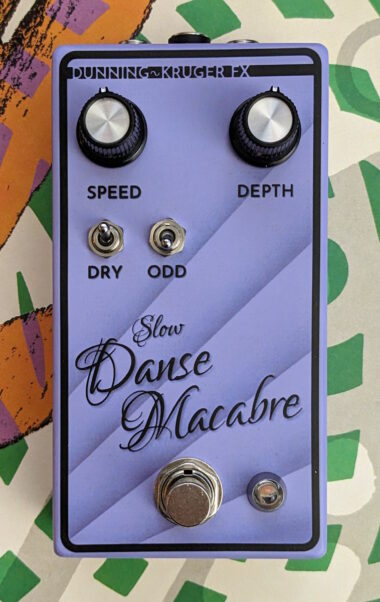 The Slow Danse Macabre pedal, decorated with a texture reminiscent of folded cloth